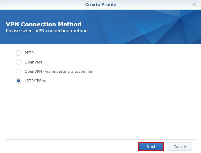 Setup Synology VPN - L2TP connection