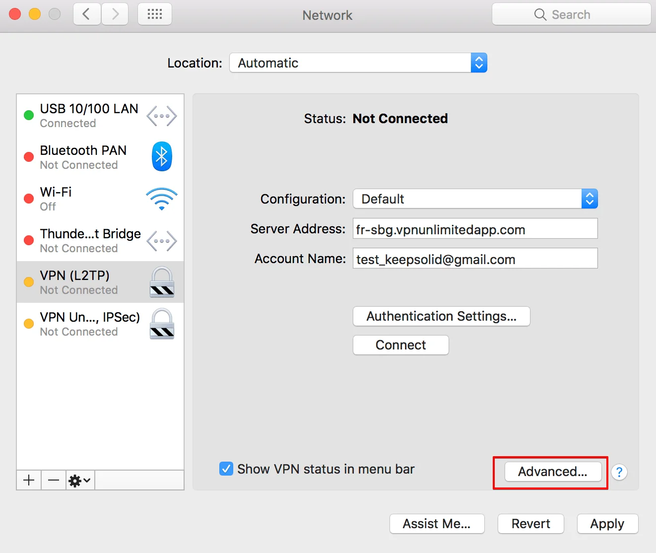 How to share VPN connection over WiFi using Mac - Next, click Advanced
