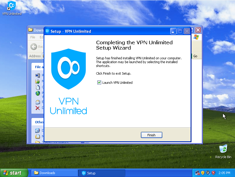 Complete the installation of VPN Unlimited app on Windows XP